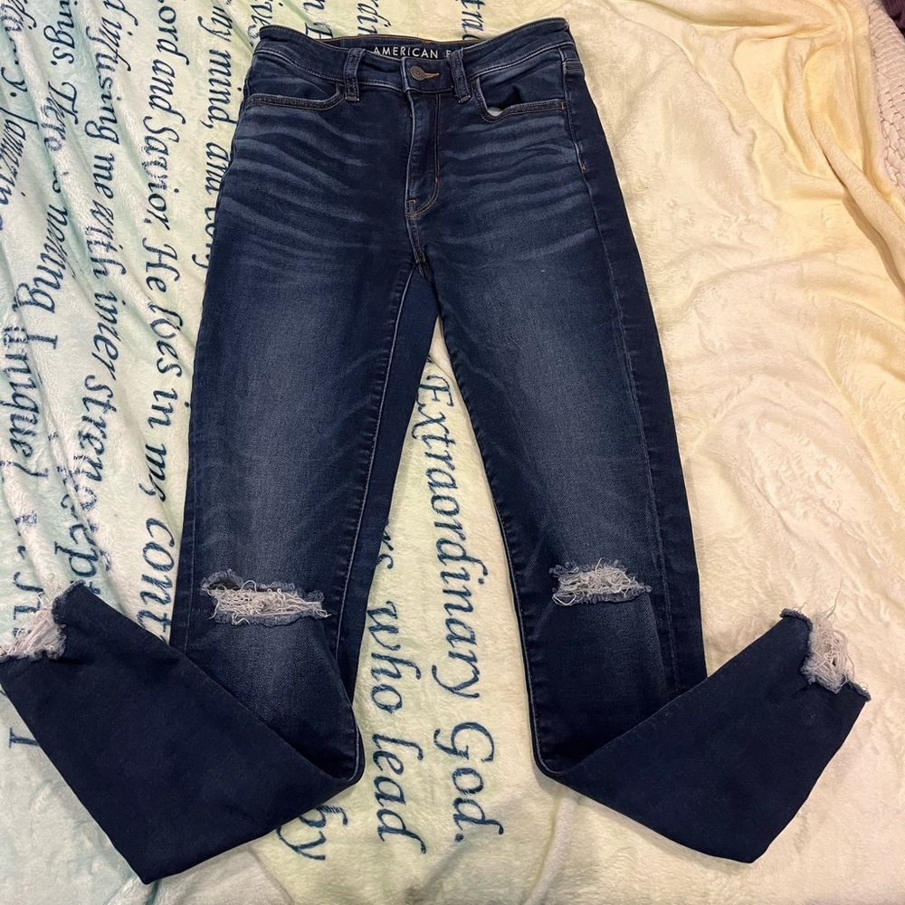 High rise skinny jeans